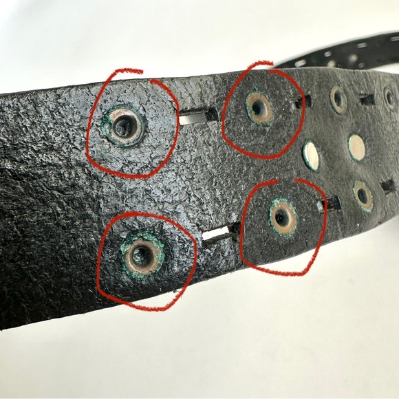 Harley-Davidson Skull Black Belt with Grommets 34 - Picture 11 of 13